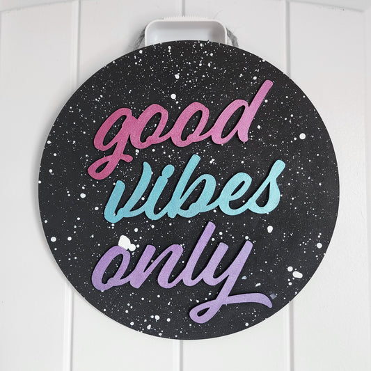 8x8 Wooden "Good Vibes Only" Sign