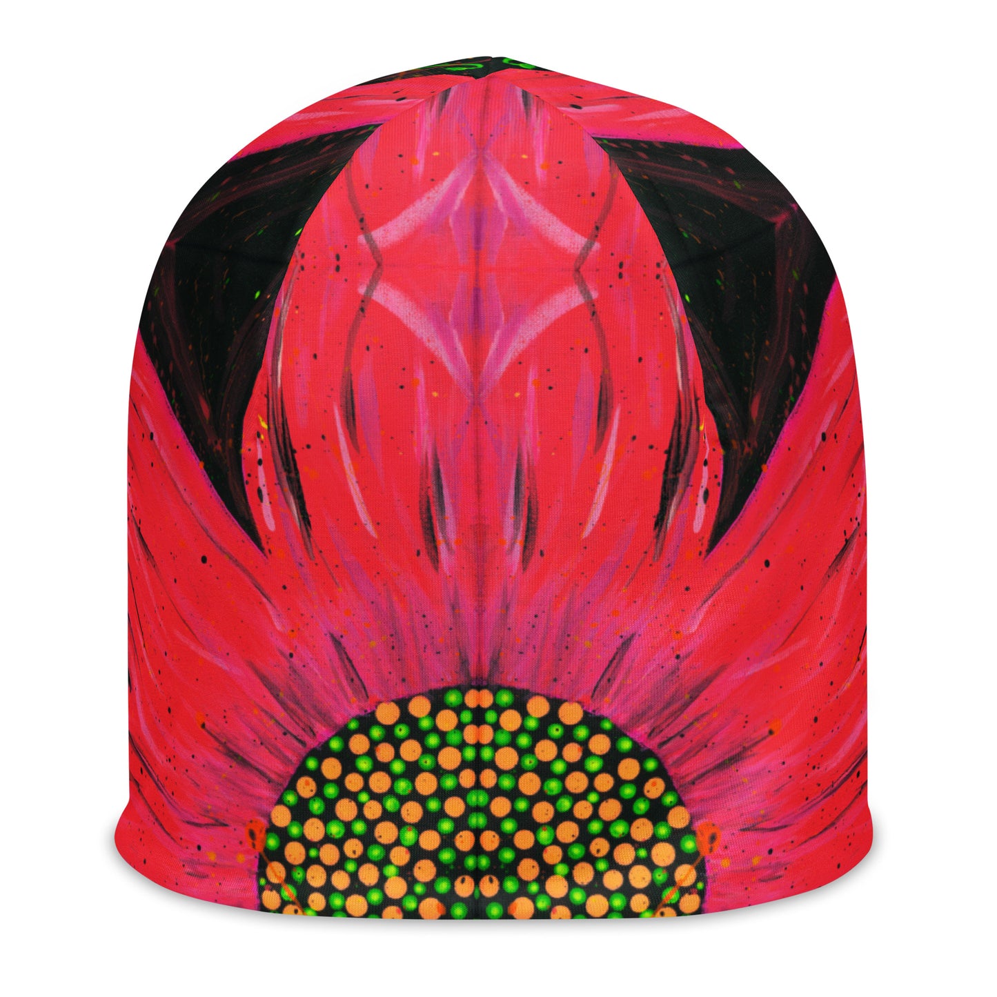 Neon Pink Flower Beanie