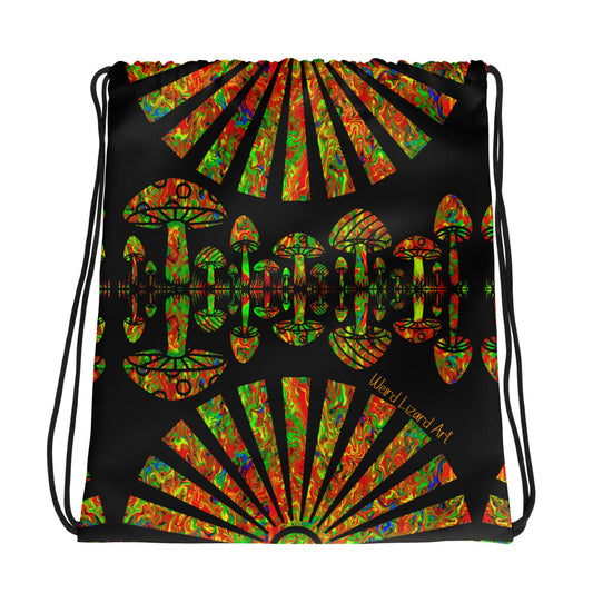 Sunshine & Shrooms Drawstring Bag