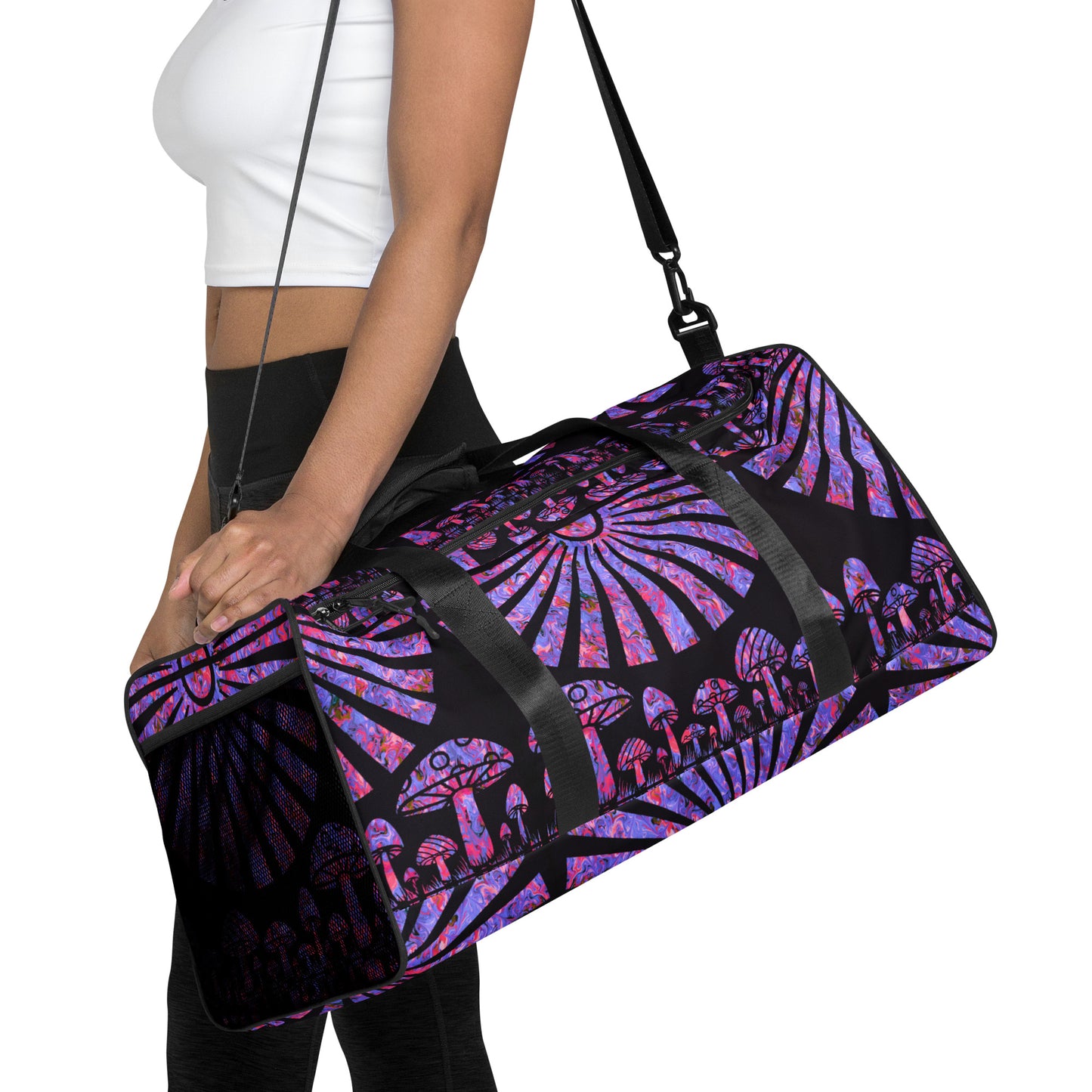 Sunshine & Shrooms (Purple) Duffle Bag