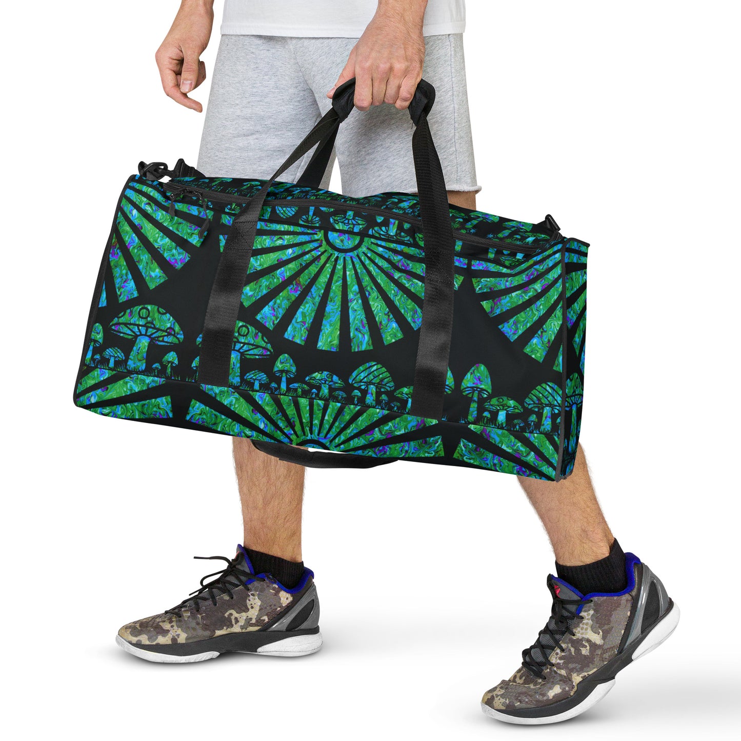 Sunshine & Shrooms (Green) Duffle Bag