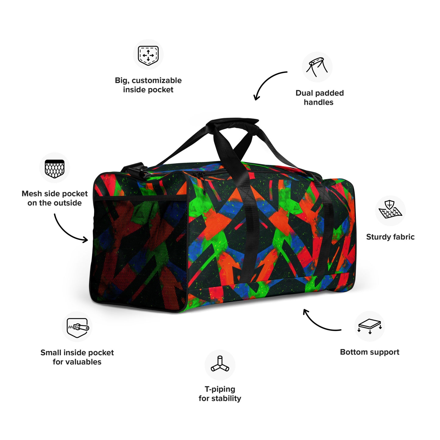 Neon Fracture Duffle Bag