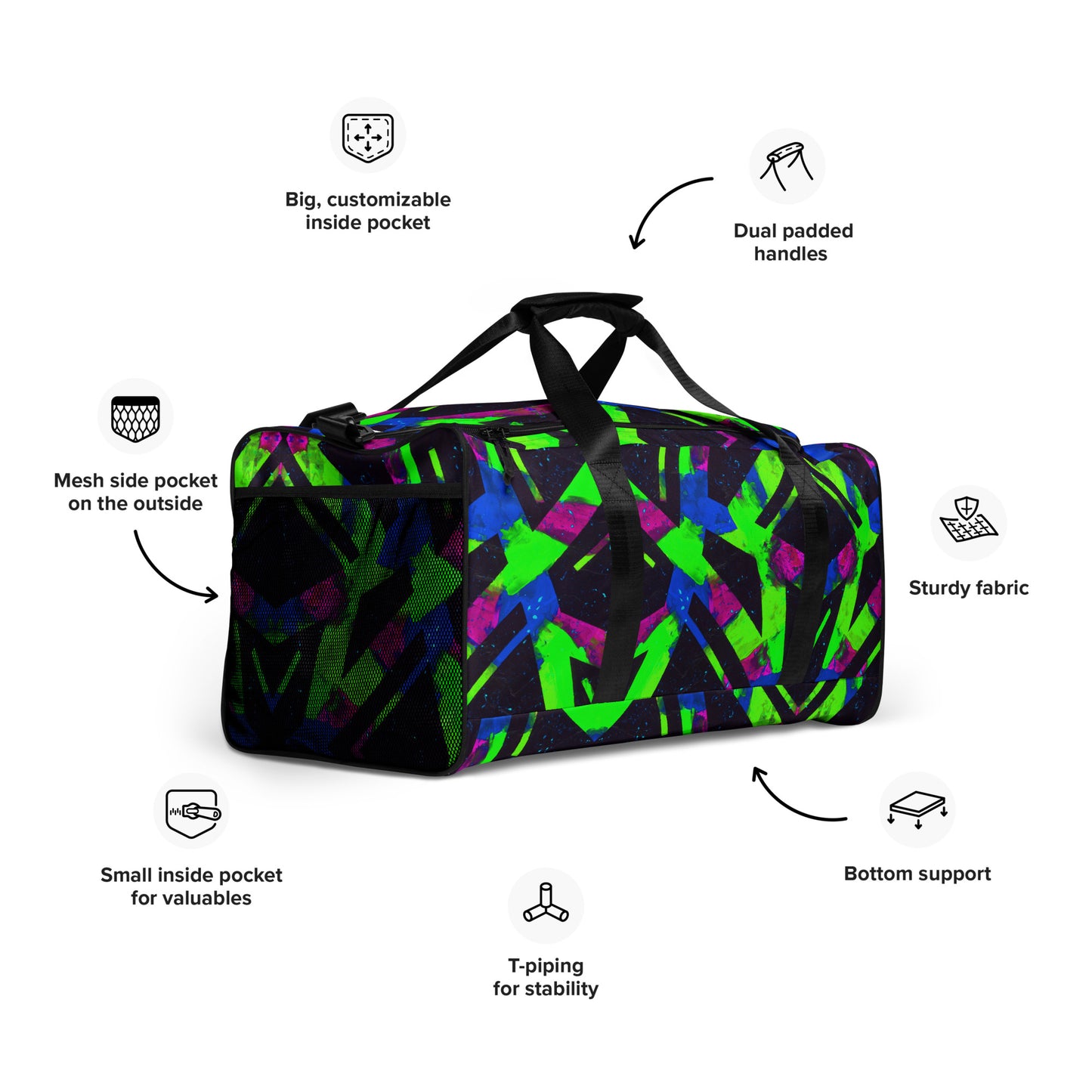 Neon Fracture 2 Duffle Bag