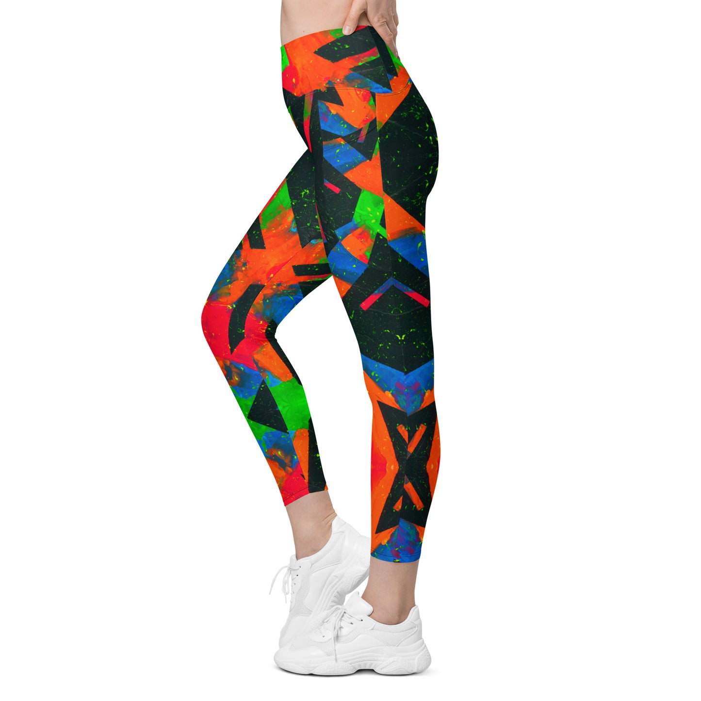 Neon Fracture Leggings w/ Pockets