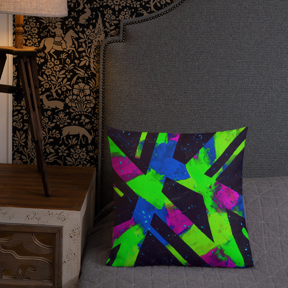 Neon Fracture 2 Premium Pillow