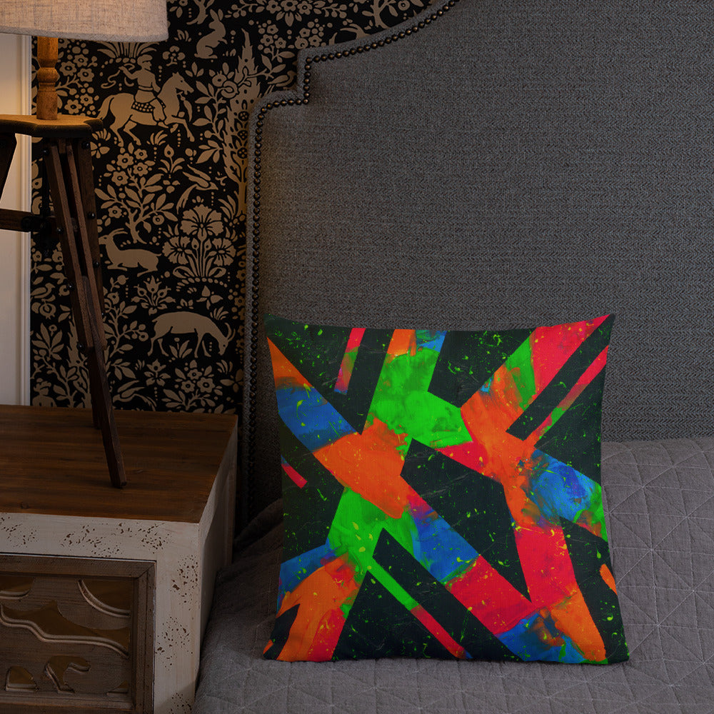 Neon Fracture Premium Pillow