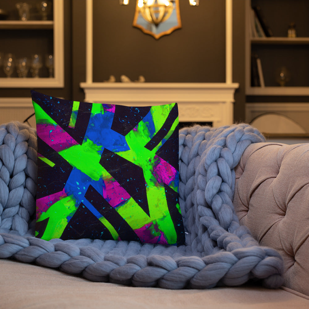 Neon Fracture 2 Premium Pillow