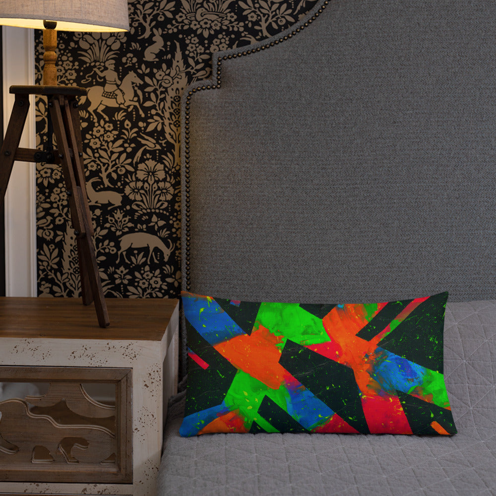 Neon Fracture Premium Pillow
