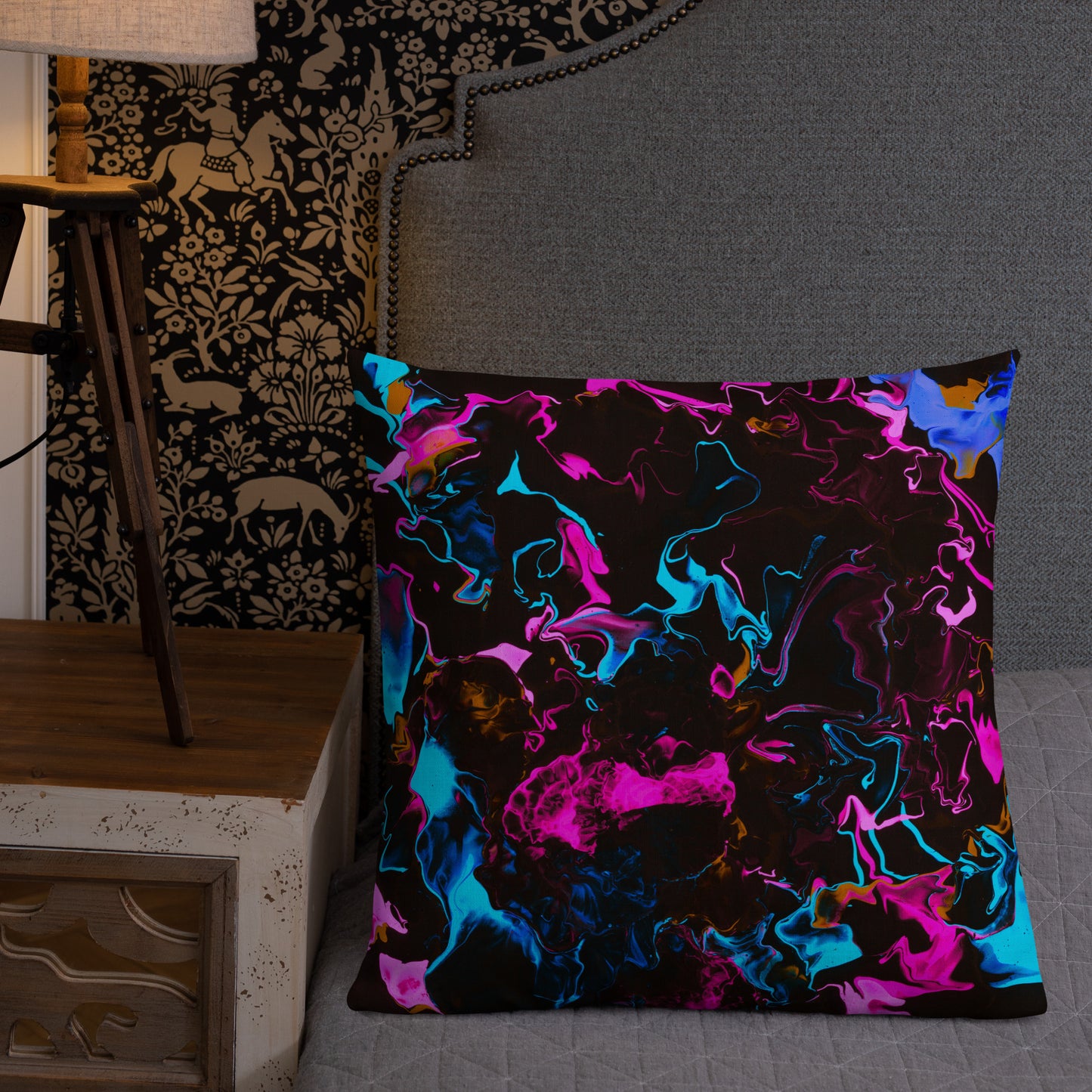 Neon Vapors 3 Premium Pillow