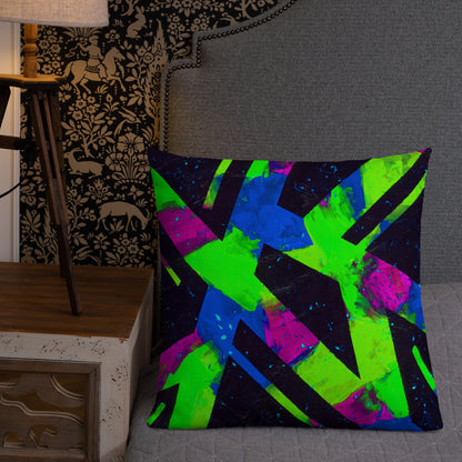Neon Fracture 2 Premium Pillow