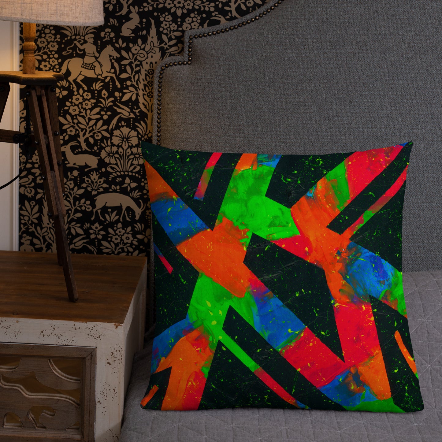 Neon Fracture Premium Pillow