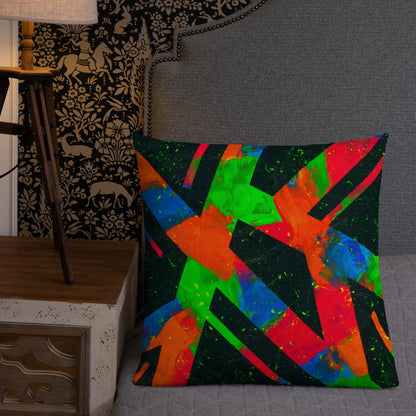 Neon Fracture Premium Pillow