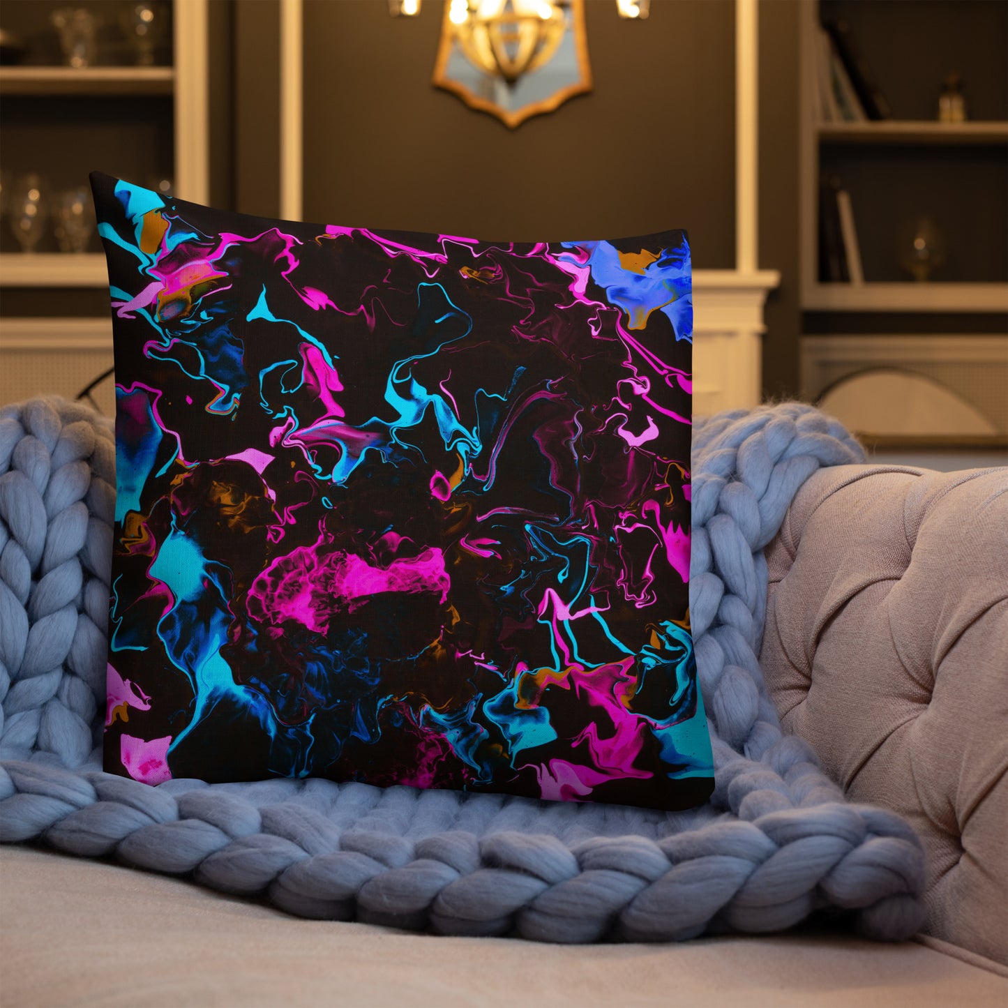 Neon Vapors 3 Premium Pillow