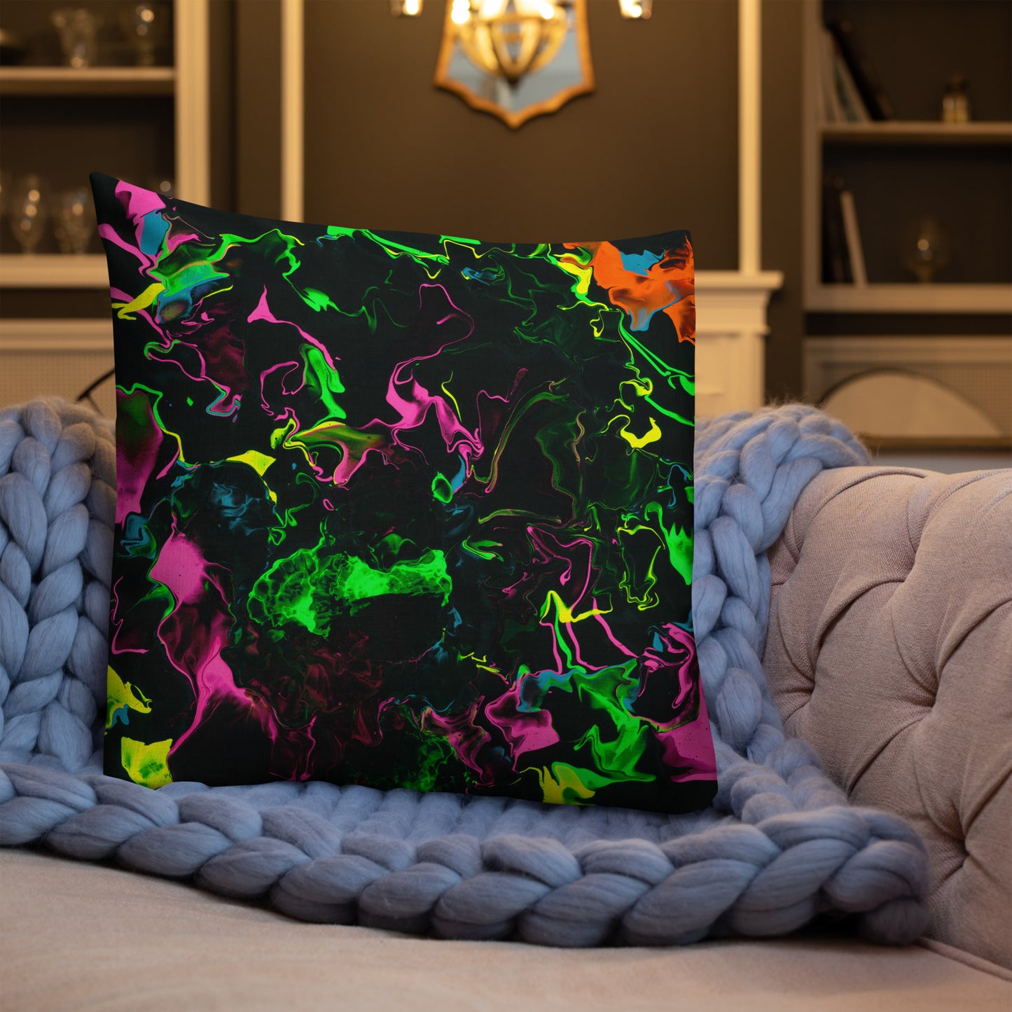 Neon Vapors Premium Pillow