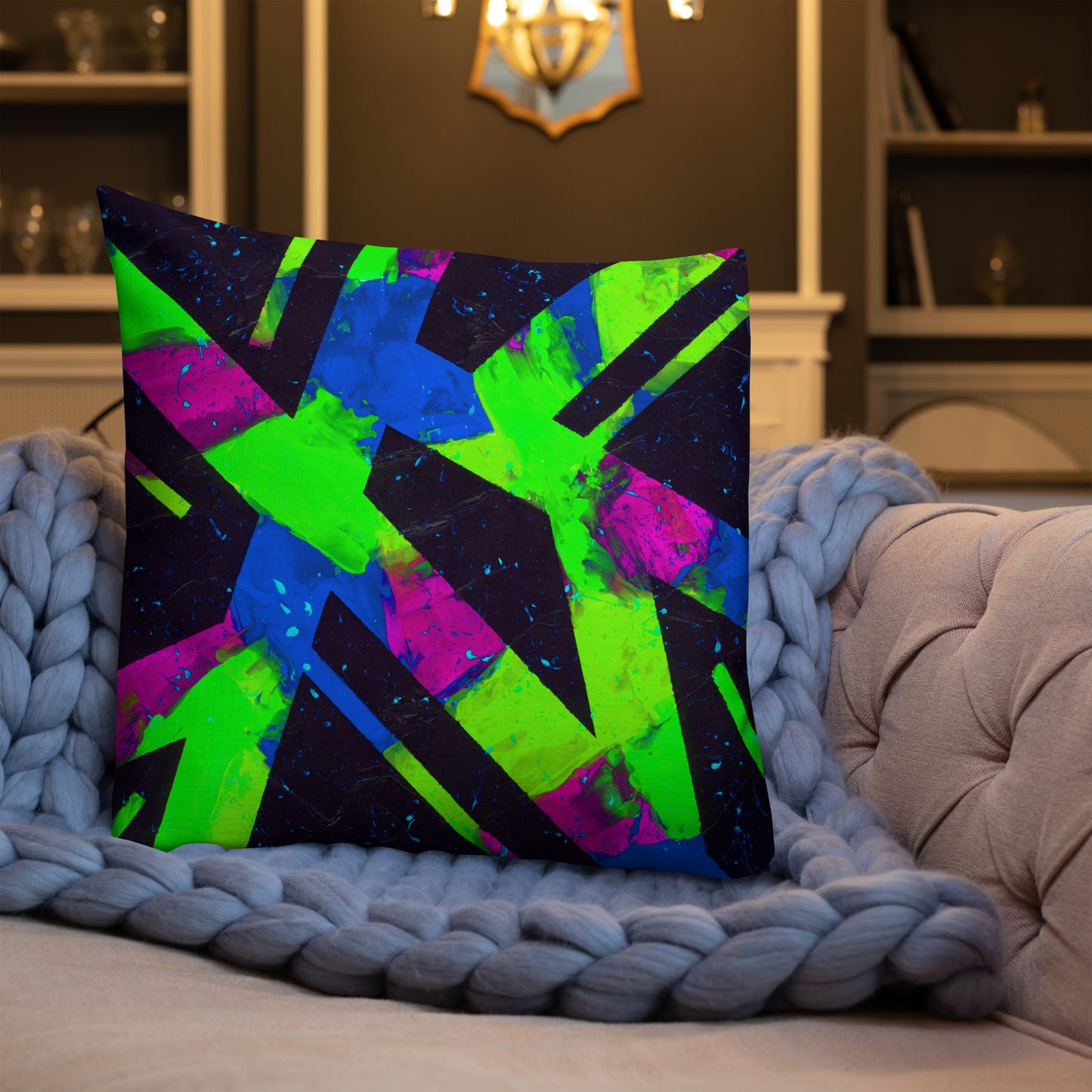 Neon Fracture 2 Premium Pillow