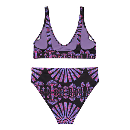 Sunshine & Shrooms (Purple) Recycled High-Waisted Bikini