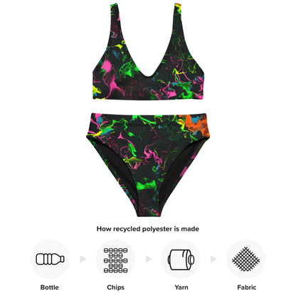 Neon Vapors Recycled High-Waisted Bikini