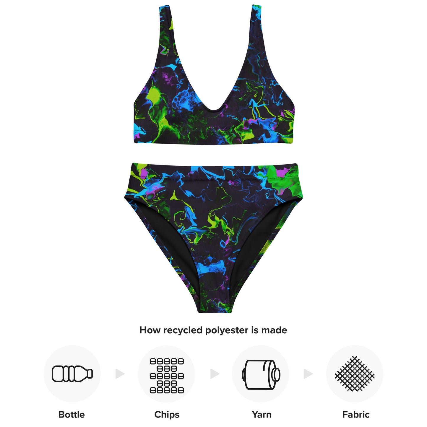 Neon Vapors 2 Recycled High-Waisted Bikini