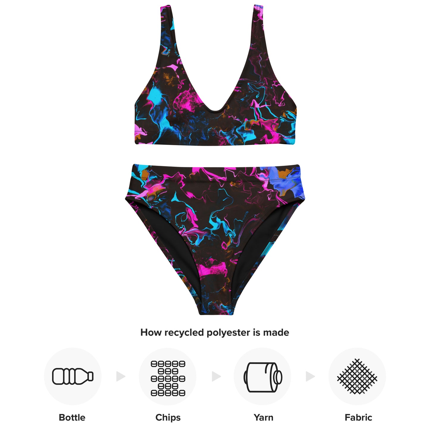Neon Vapors 3 Recycled High-Waisted Bikini