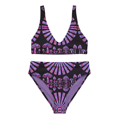 Sunshine & Shrooms (Purple) Recycled High-Waisted Bikini