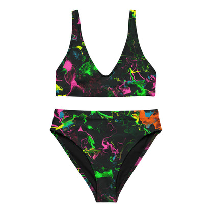 Neon Vapors Recycled High-Waisted Bikini