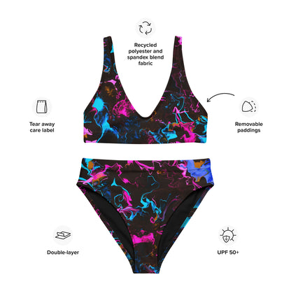 Neon Vapors 3 Recycled High-Waisted Bikini