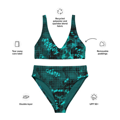 Geomatrix Recycled High-Waisted Bikini