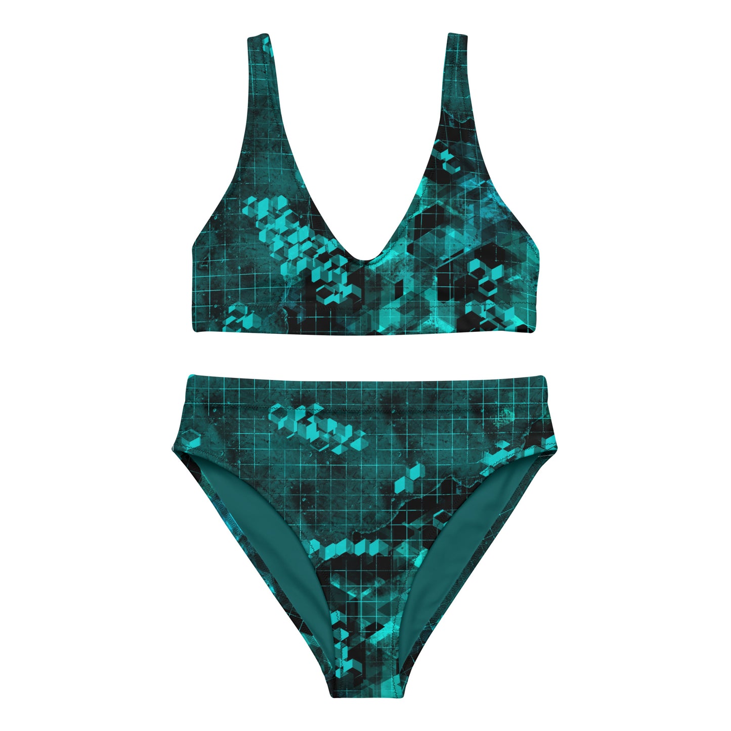 Geomatrix Recycled High-Waisted Bikini