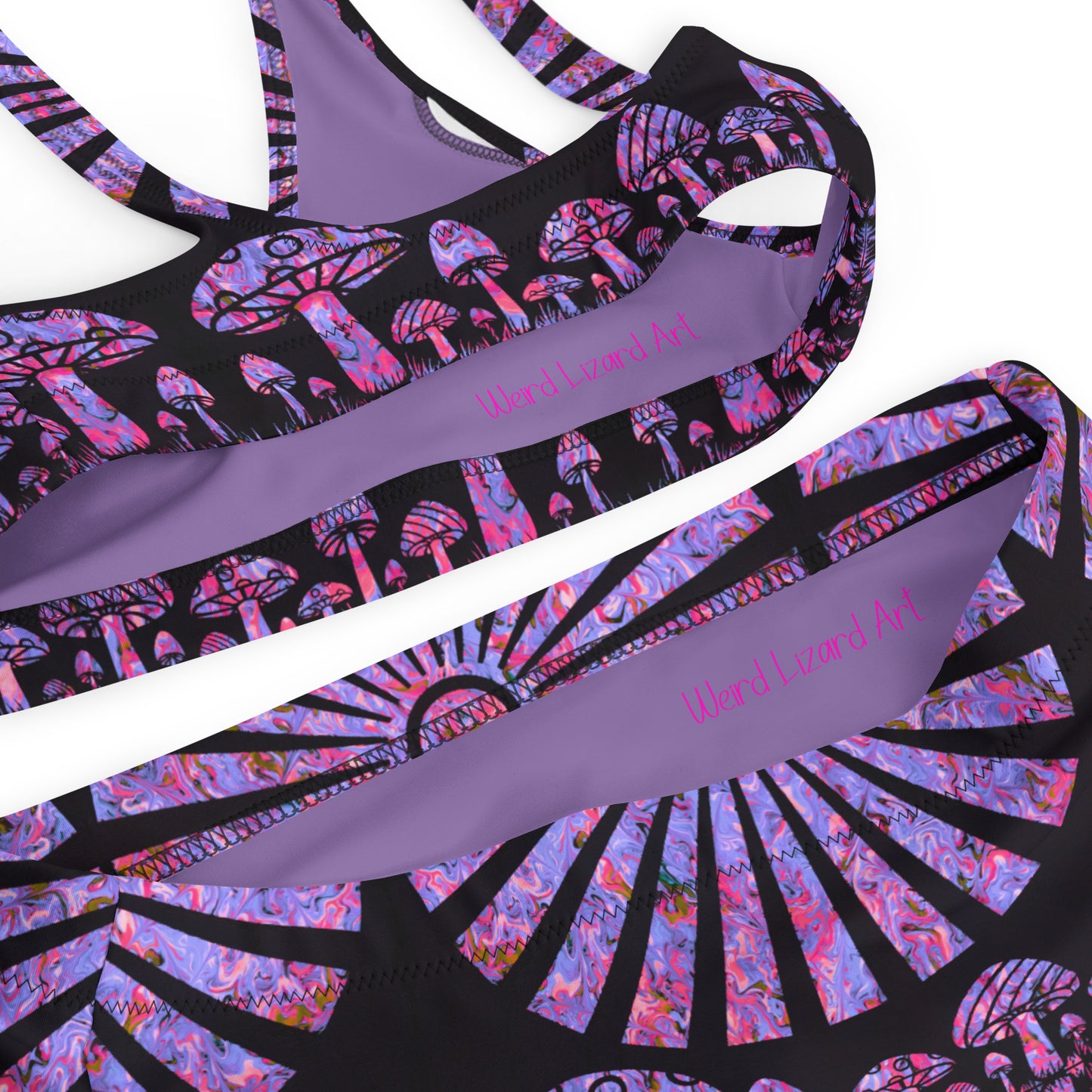 Sunshine & Shrooms (Purple) Recycled High-Waisted Bikini