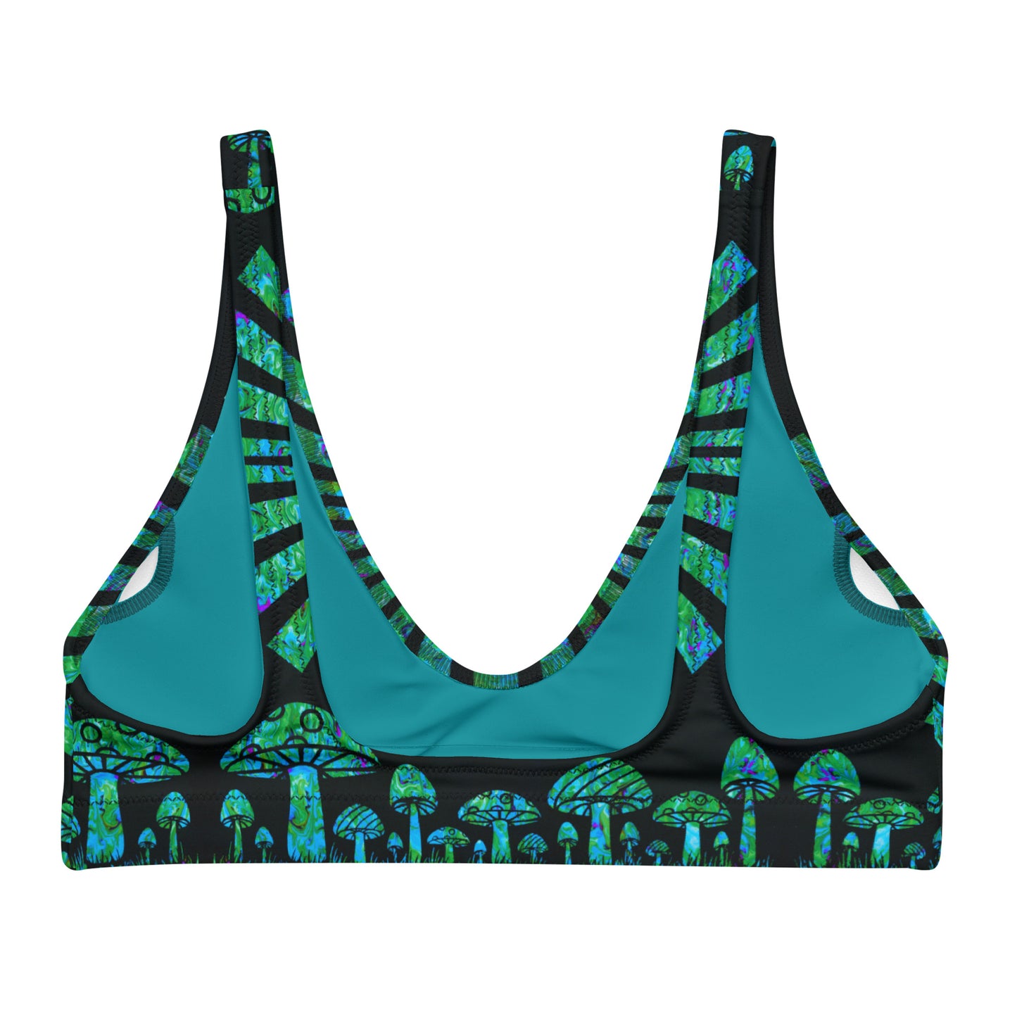 Sunshine & Shrooms (Green) Padded Bikini Top