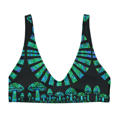 Sunshine & Shrooms (Green) Padded Bikini Top