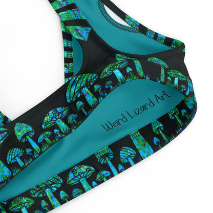 Sunshine & Shrooms (Green) Padded Bikini Top