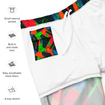 Neon Fracture Recycled Swim Trunks