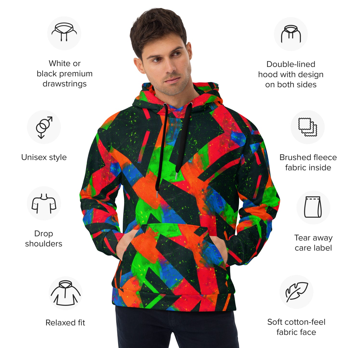 Neon Fracture Unisex Hoodie