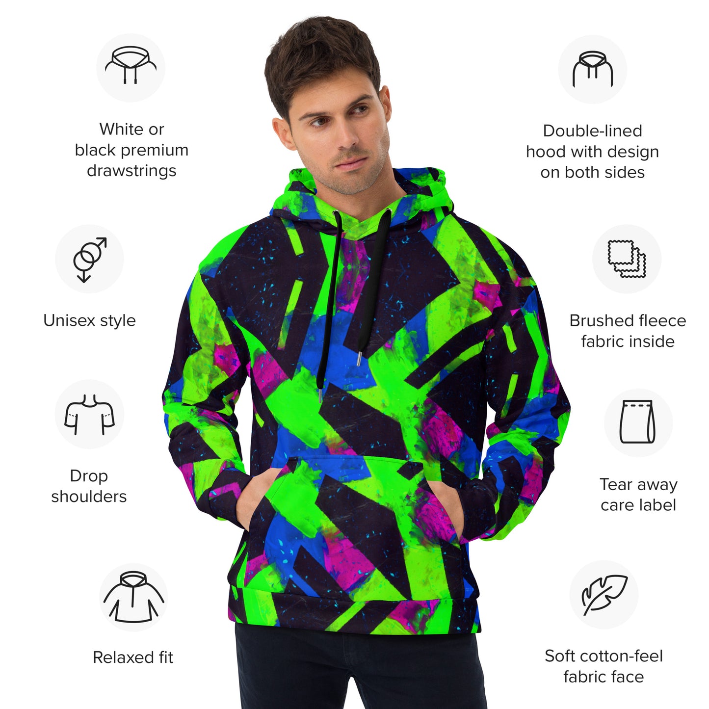 Neon Fracture 2 Unisex Hoodie