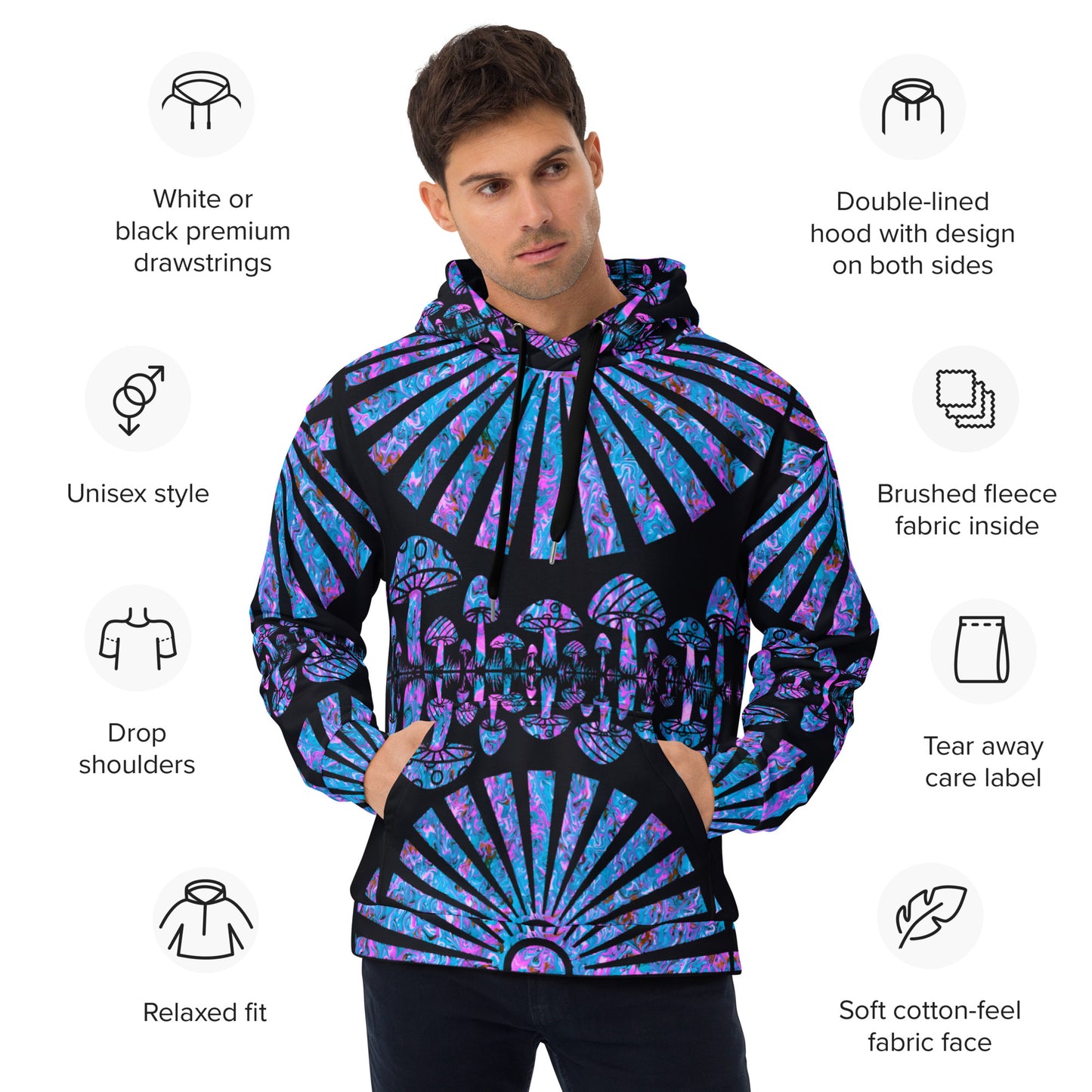Sunshine & Shrooms (Blue) Unisex Hoodie