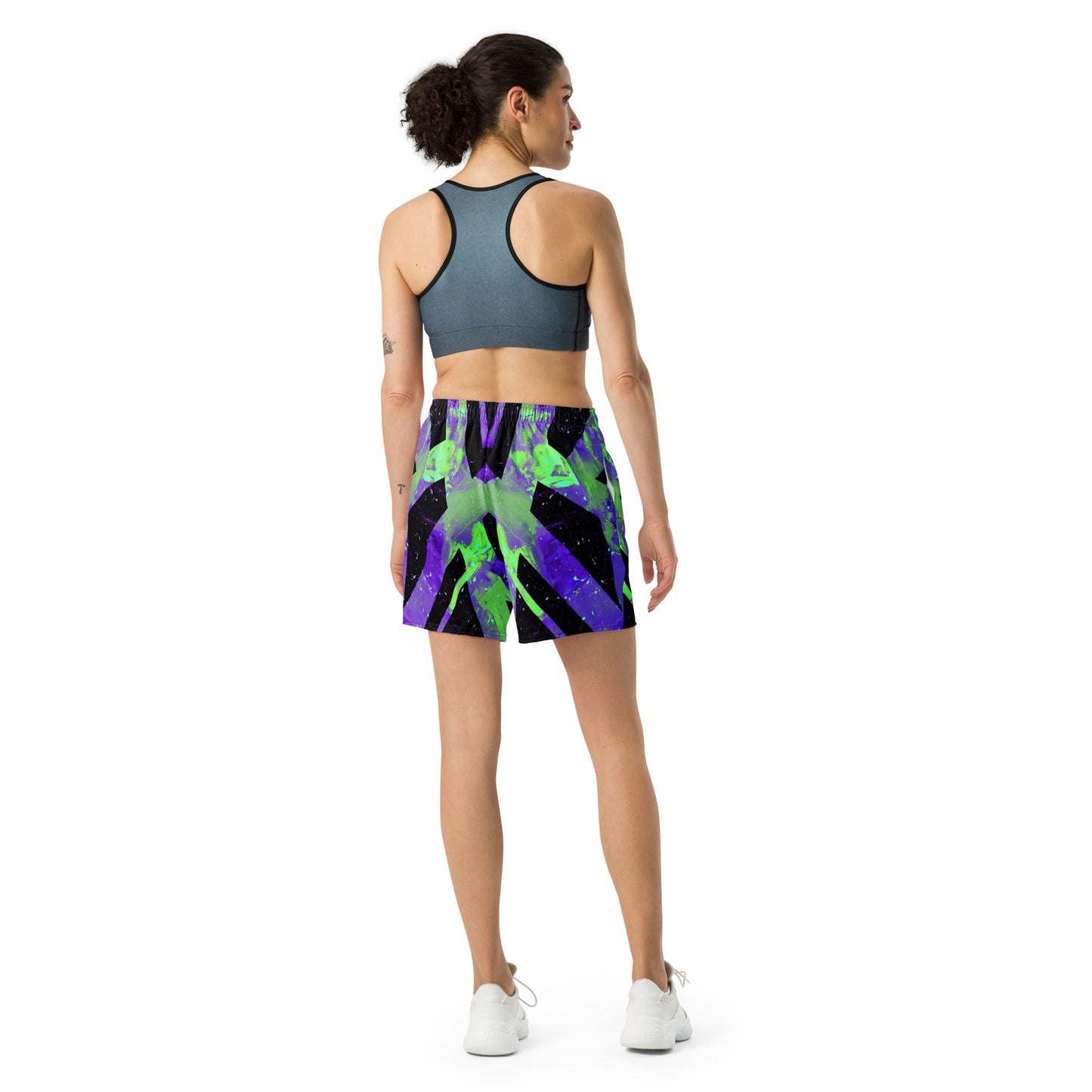 Neon Fracture 4 Unisex Athletic Long Shorts