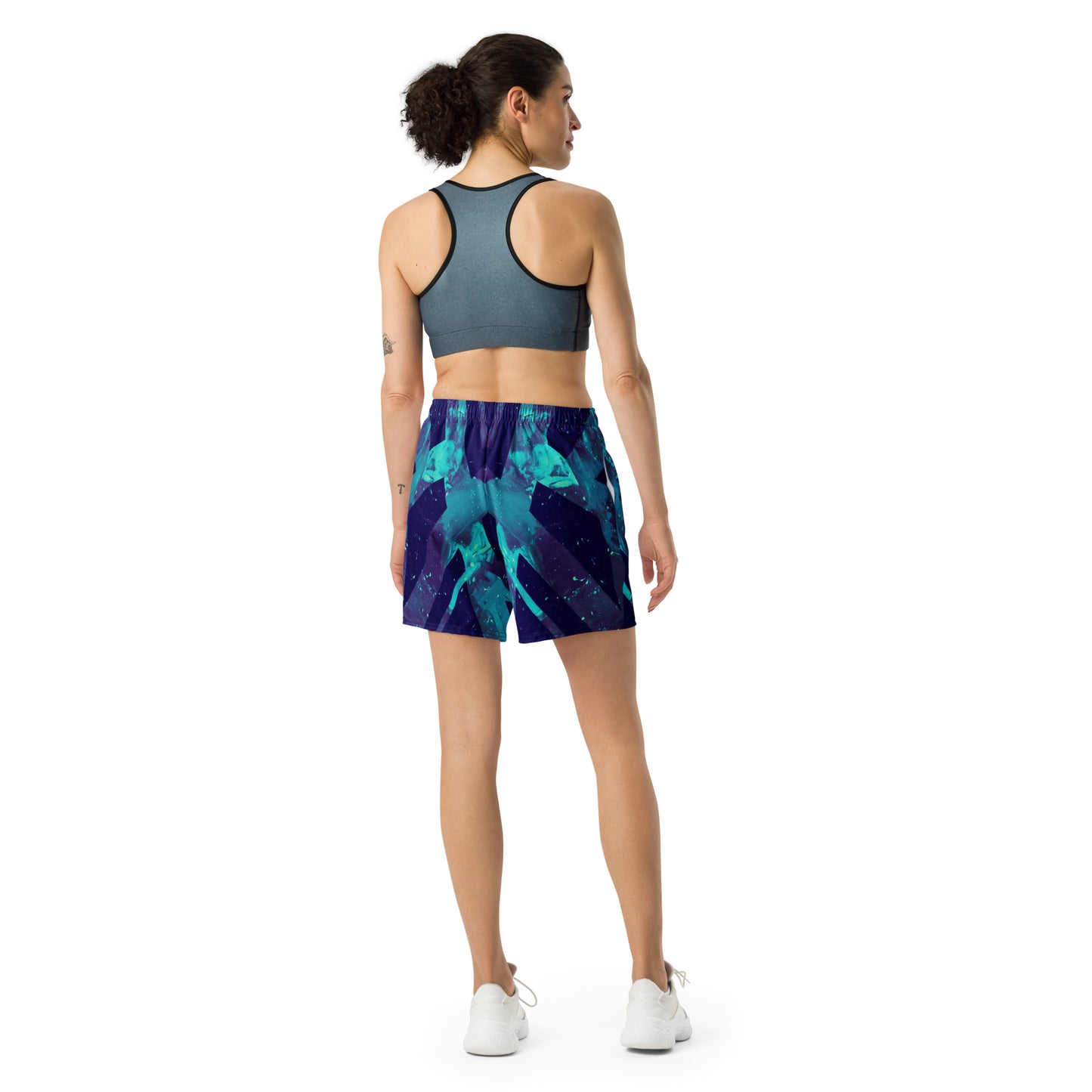 Neon Fracture 3 Unisex Athletic Long Shorts
