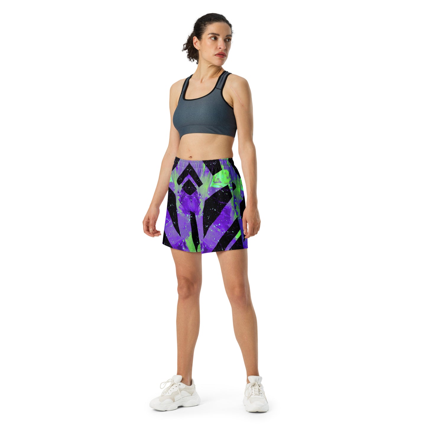 Neon Fracture 4 Unisex Athletic Long Shorts