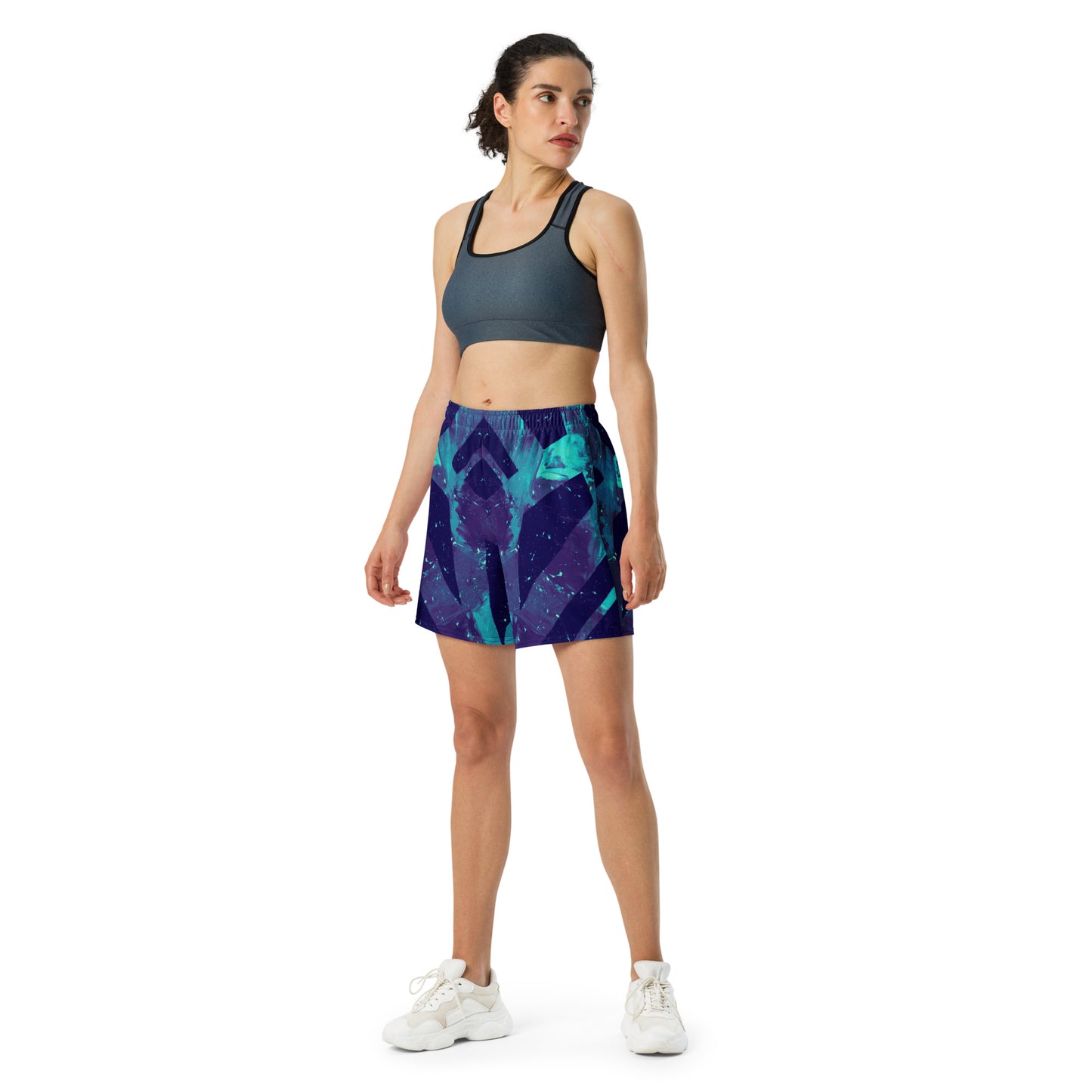 Neon Fracture 3 Unisex Athletic Long Shorts