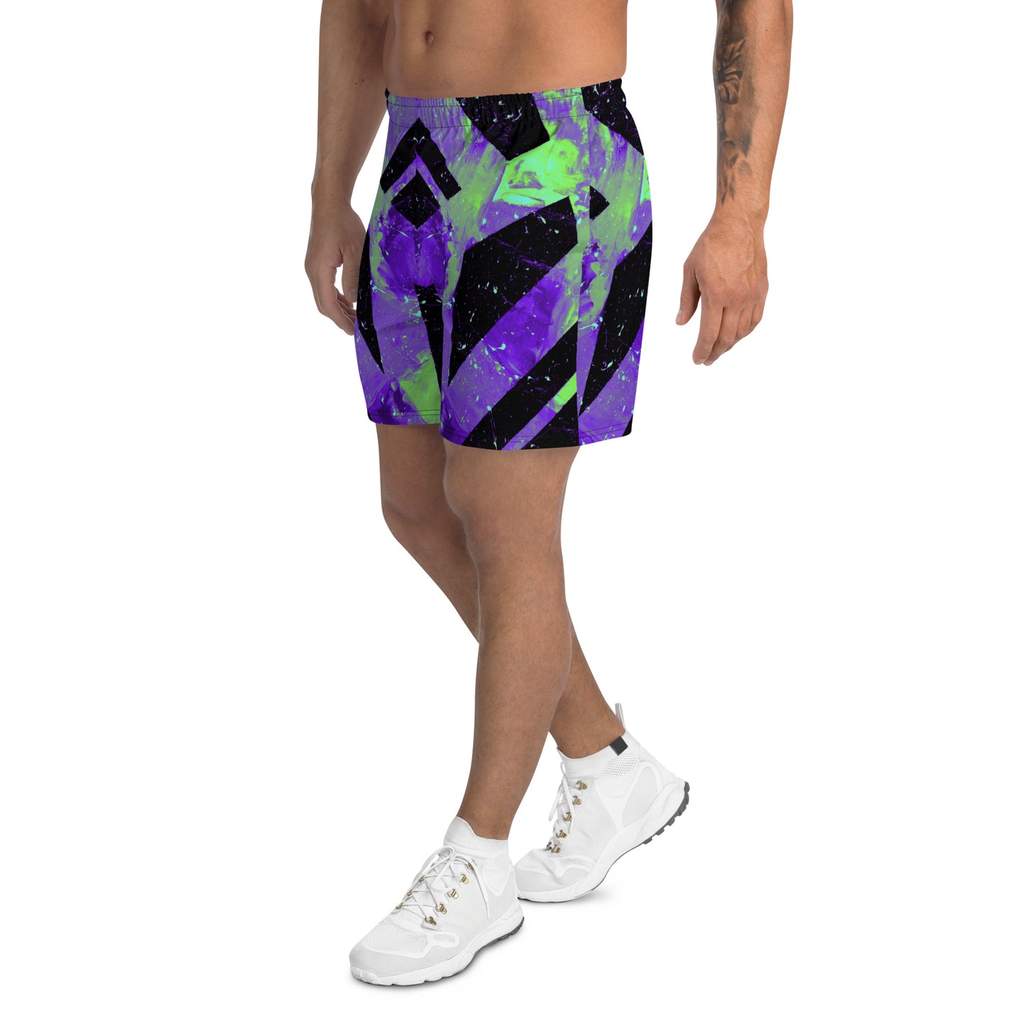 Neon Fracture 4 Unisex Athletic Long Shorts