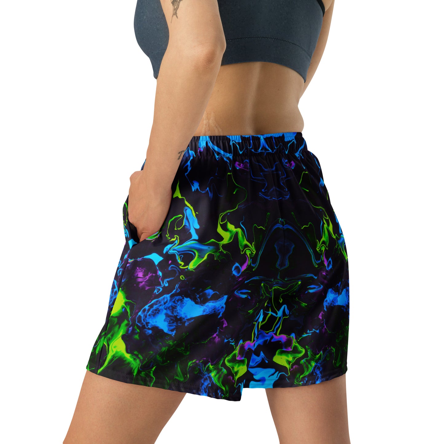 Neon Vapors 2 Unisex Athletic Long Shorts