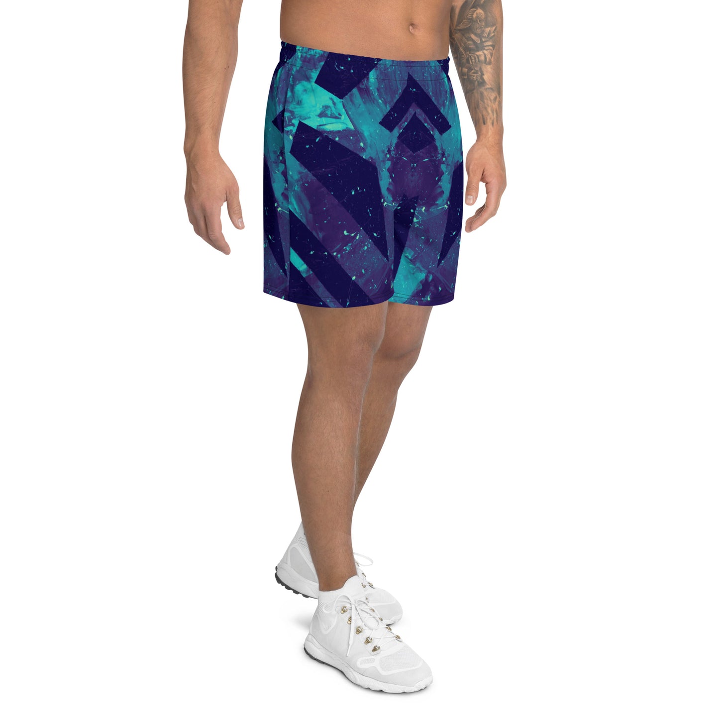Neon Fracture 3 Unisex Athletic Long Shorts