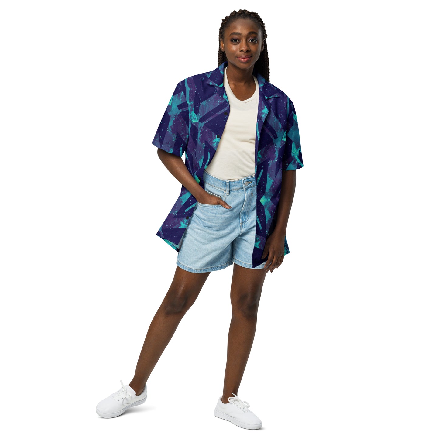 Neon Fracture 3 Unisex Button Shirt