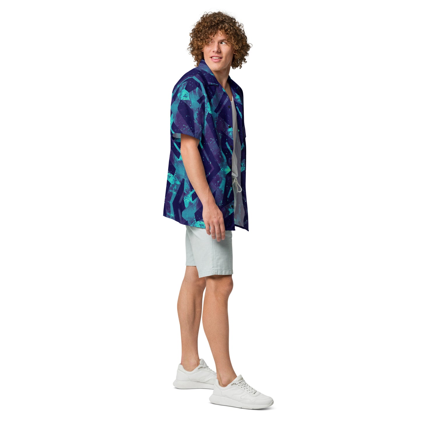 Neon Fracture 3 Unisex Button Shirt