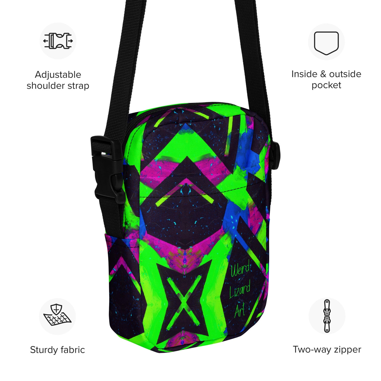 Neon Fracture 2 Utility Crossbody Bag