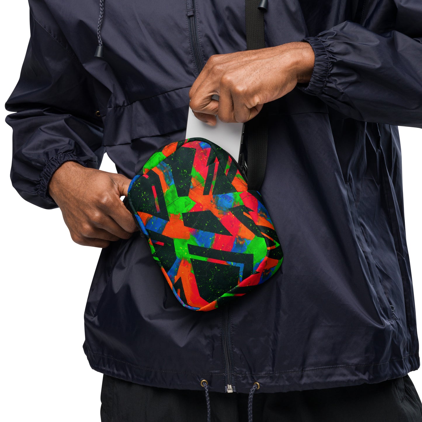 Neon Fracture Utility Crossbody Bag