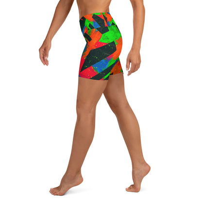 Neon Fracture Yoga Shorts