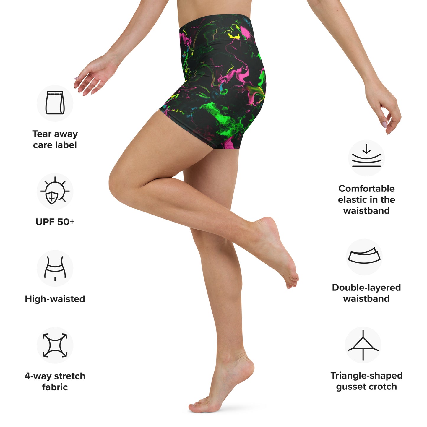Neon Vapors Yoga Shorts