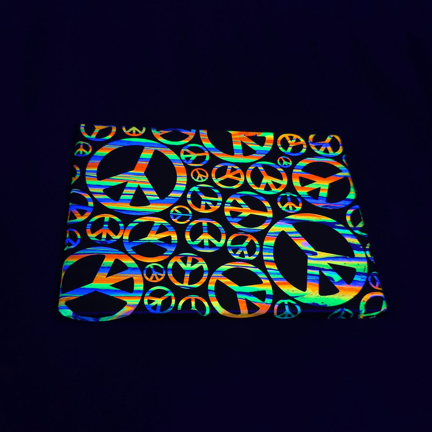 9x12 "Peace Out" Neon Fluid Painting